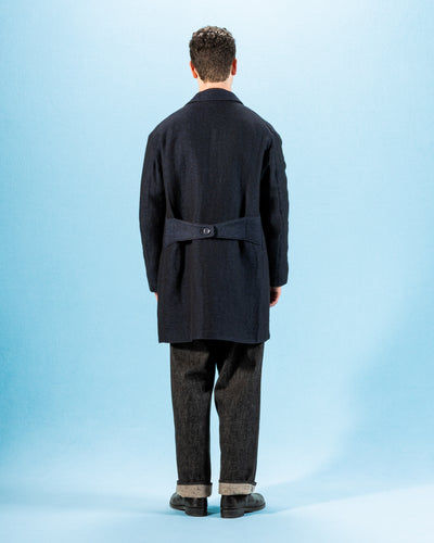 MotivMfg Relaxed Brigadier Coat - Boelite Blue Double Face Tweed - Standard & Strange