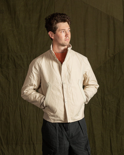 MotivMfg Vector Bomber Jacket Halley Stevenson "Military Finish" - Natural Waxed Cotton - Standard & Strange