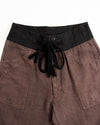 MotivMfg Wide Waistband Shorts - Overdyed Irish Linen HBT/Chestnut - Standard & Strange