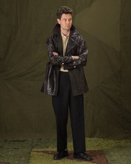 MotivMfg Wrapped Leather Wind Coat - Aubergine Glazed French Lambskin - Standard & Strange