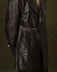 MotivMfg Wrapped Leather Wind Coat - Aubergine Glazed French Lambskin - Standard & Strange