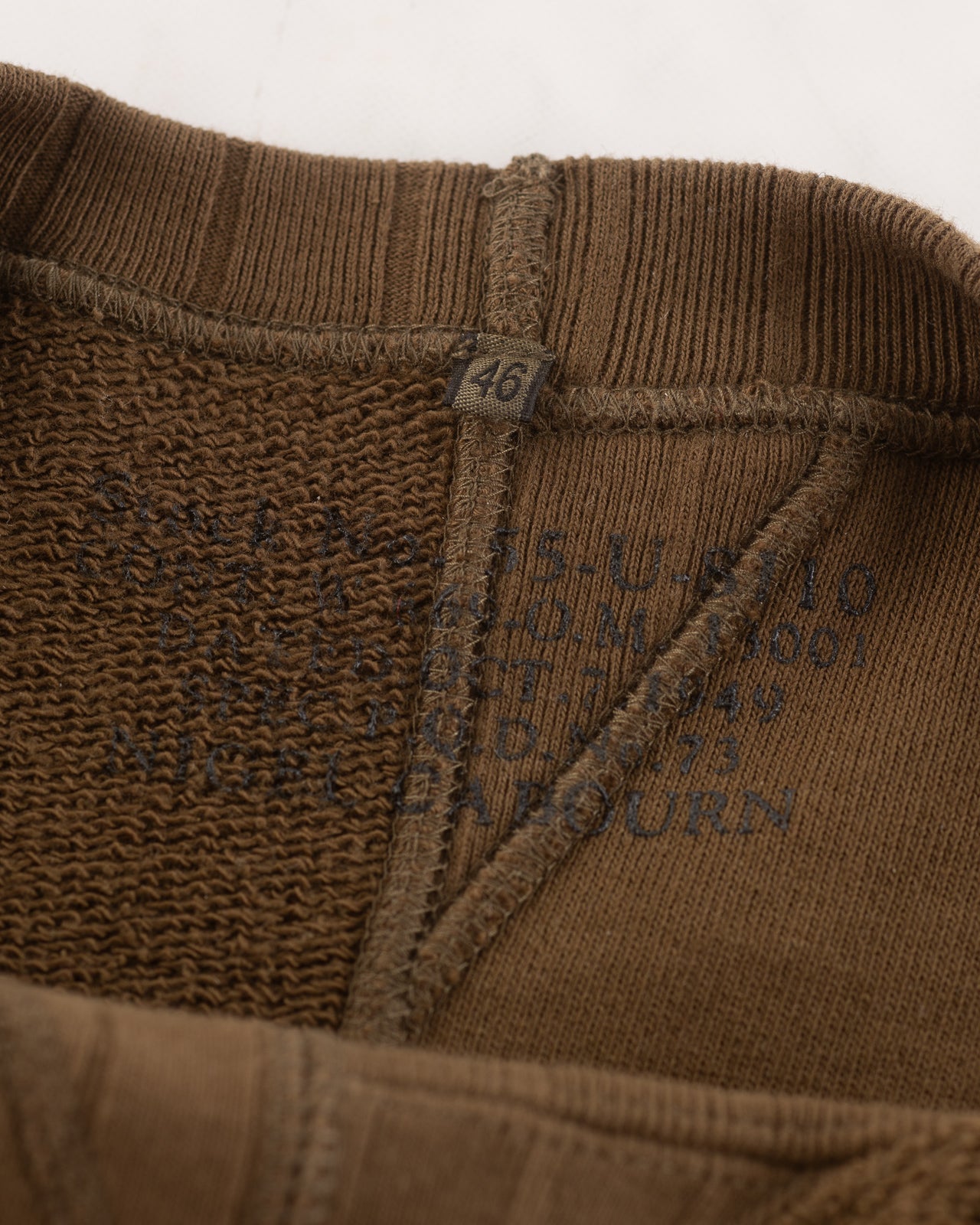 Nigel Cabourn Army Crew Sweatshirt - Dark Green Jersey Mix - Standard & Strange