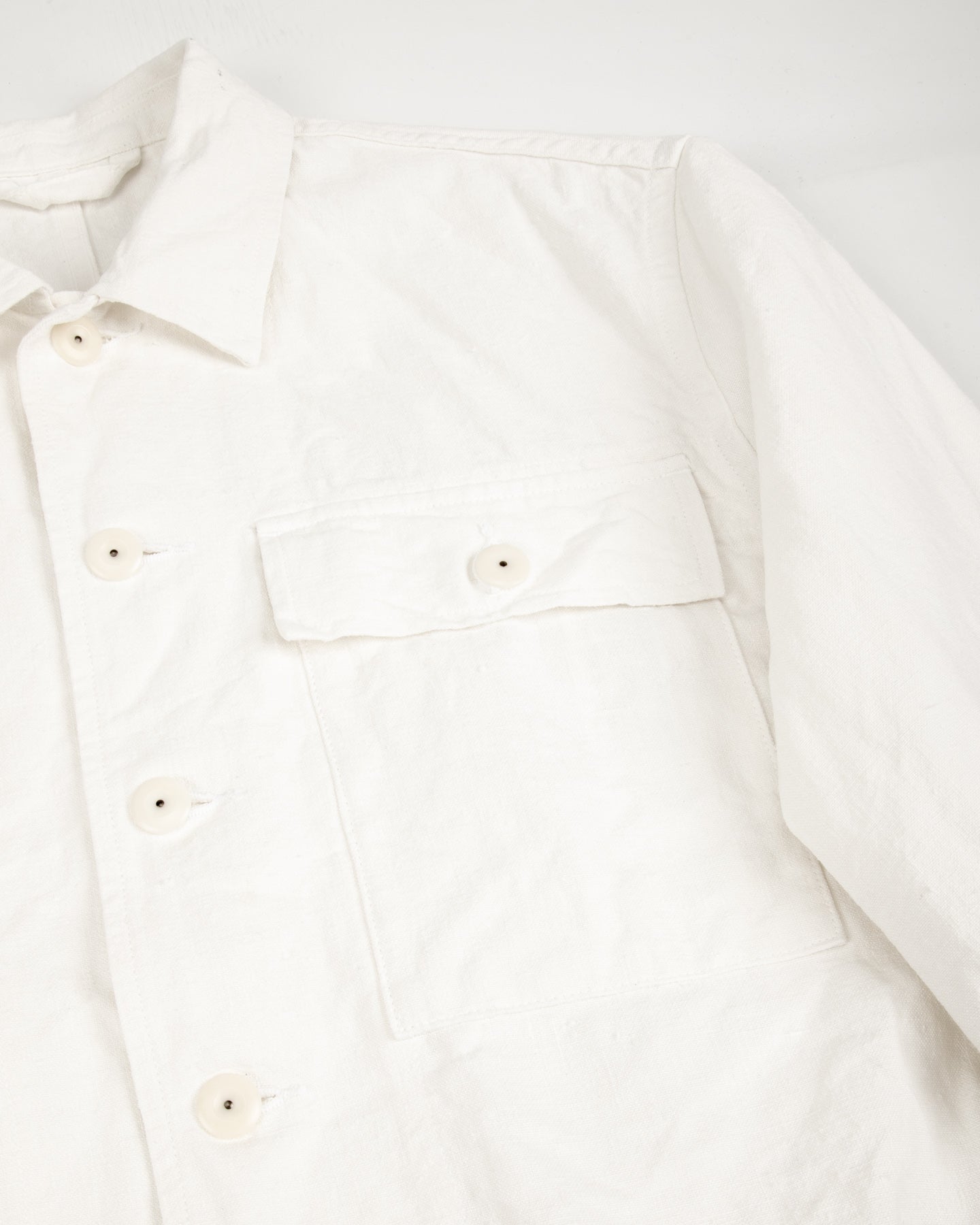 French Work Jacket - Off-White Hemp Canvas