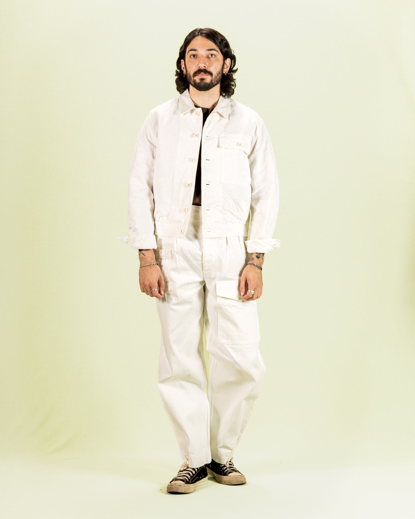 French Work Jacket - Off-White Hemp Canvas