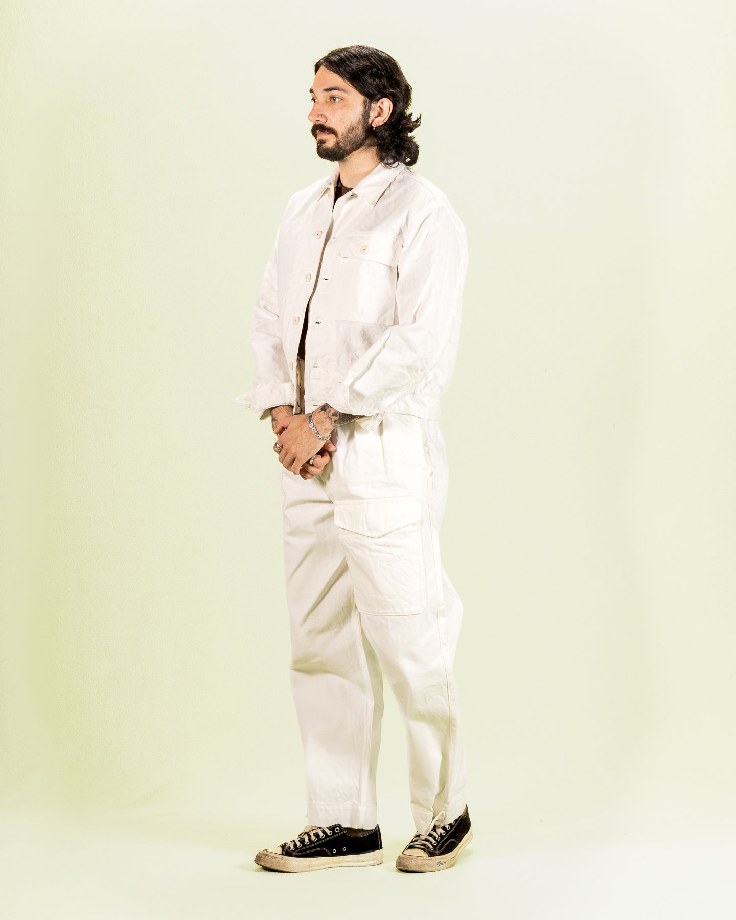 French Work Jacket - Off-White Hemp Canvas