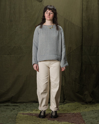 Nymane Together Quilted Sweatshirt - Natural/Indigo - Standard & Strange