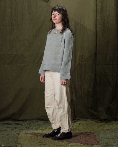 Nymane Together Quilted Sweatshirt - Natural/Indigo - Standard & Strange