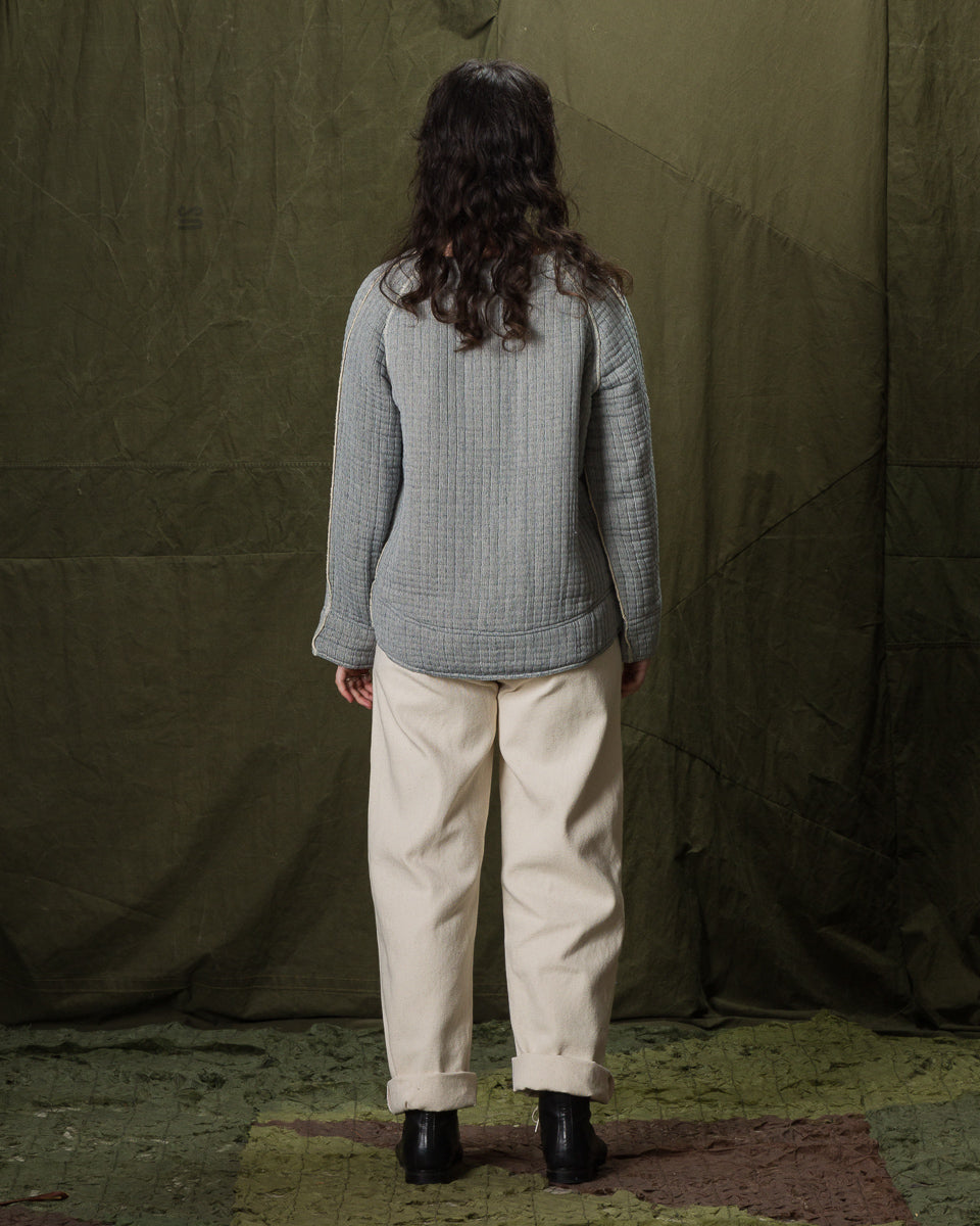 Nymane Together Quilted Sweatshirt - Natural/Indigo - Standard & Strange