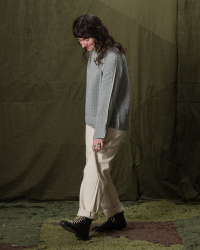 Nymane Together Quilted Sweatshirt - Natural/Indigo - Standard & Strange