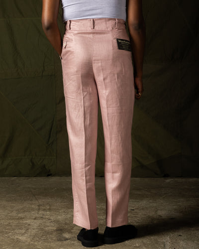 Attractions Double Pleats Linen Trousers - Pink - Standard & Strange
