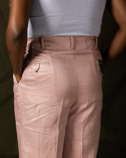 Attractions Double Pleats Linen Trousers - Pink - Standard & Strange