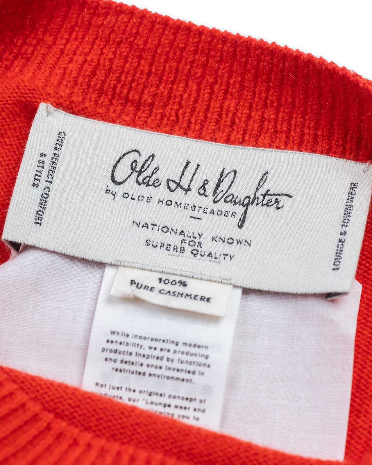 Olde H & Daughter Cashmere Crew Pullover - Poppy 10 - Standard & Strange