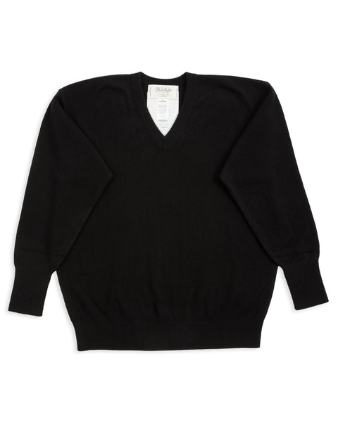 Olde Homesteader & Daughter Cashmere V Pullover - Black 10