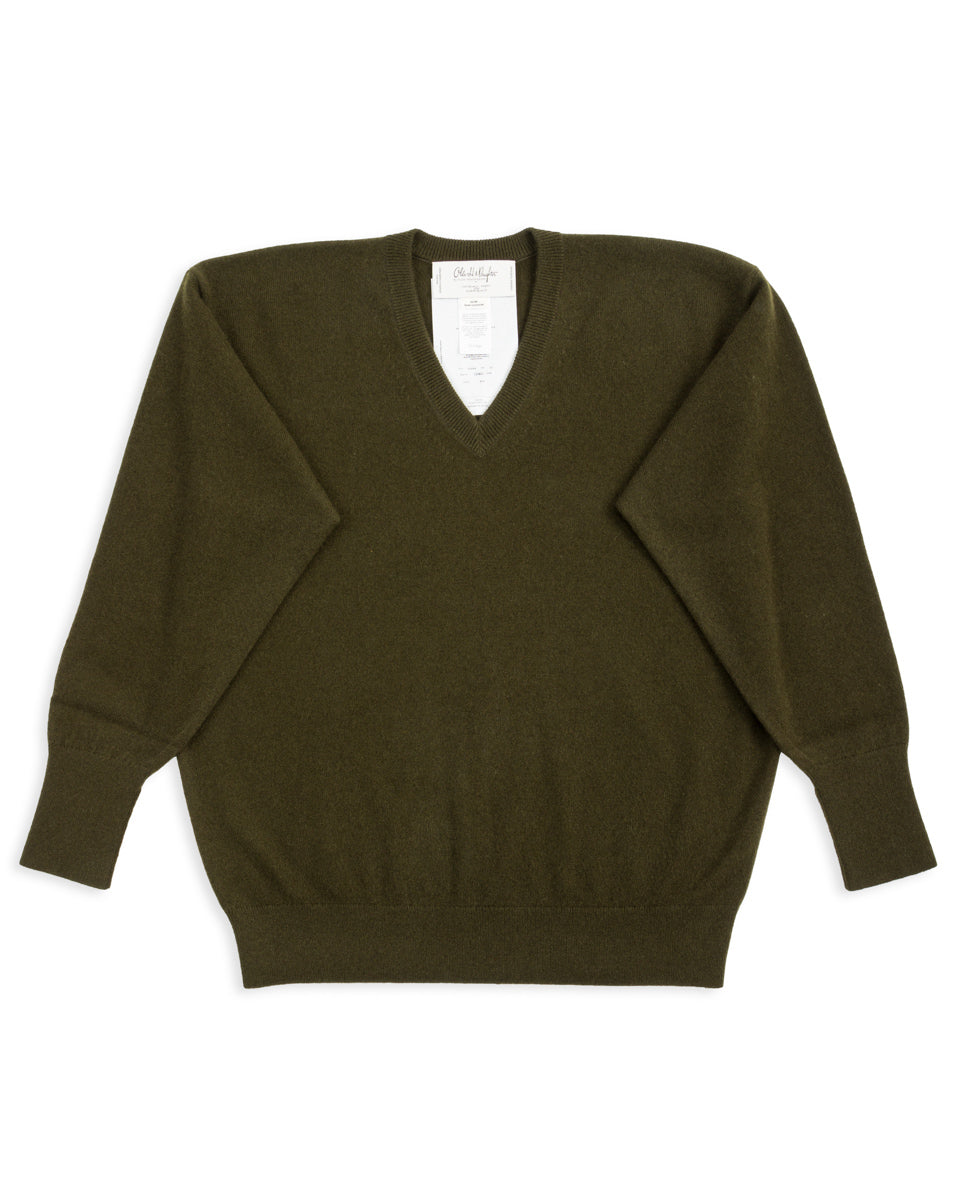 Olde Homesteader & Daughter Cashmere V Pullover - Moss 10 - Standard & Strange