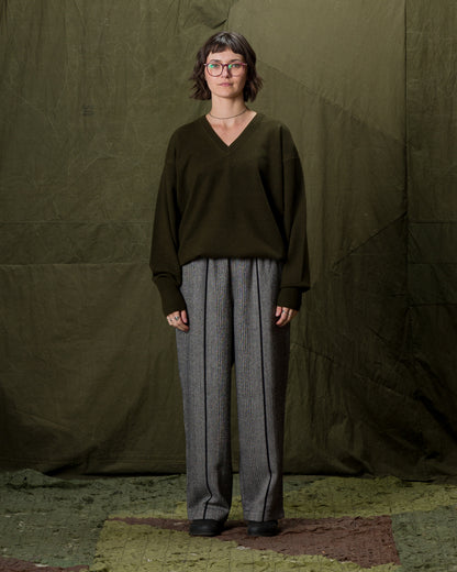 Olde Homesteader & Daughter Cashmere V Pullover - Moss 10 - Standard & Strange