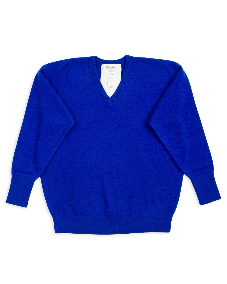 Olde Homesteader & Daughter Cashmere V Pullover - Royal Blue 10 - Standard & Strange