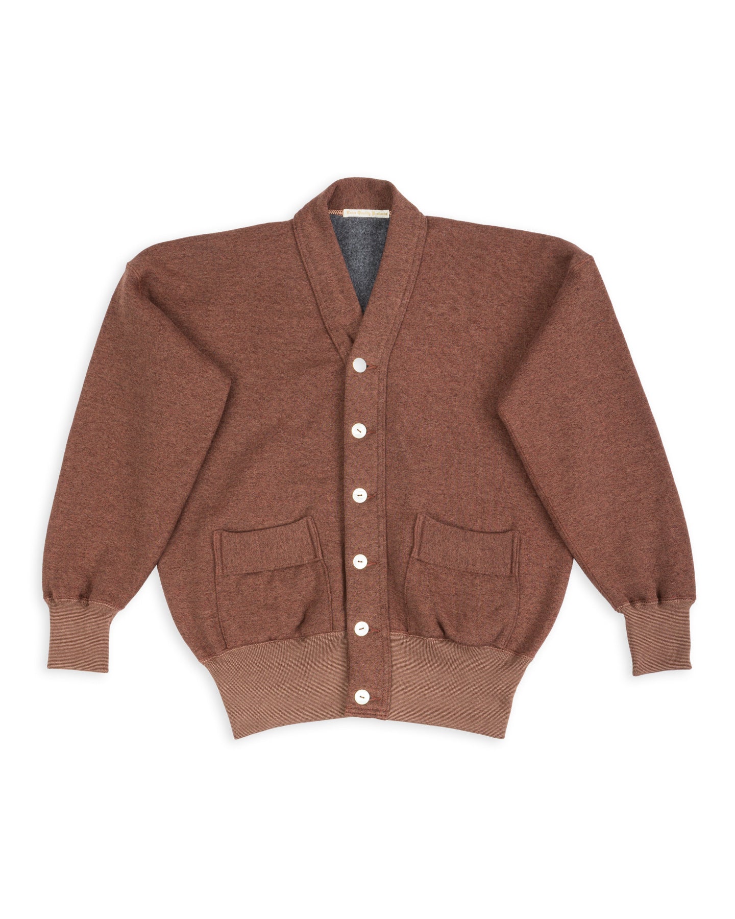Olde Homesteader Extra Cotton Fleece Cardigan - Brown Heather - Standard & Strange