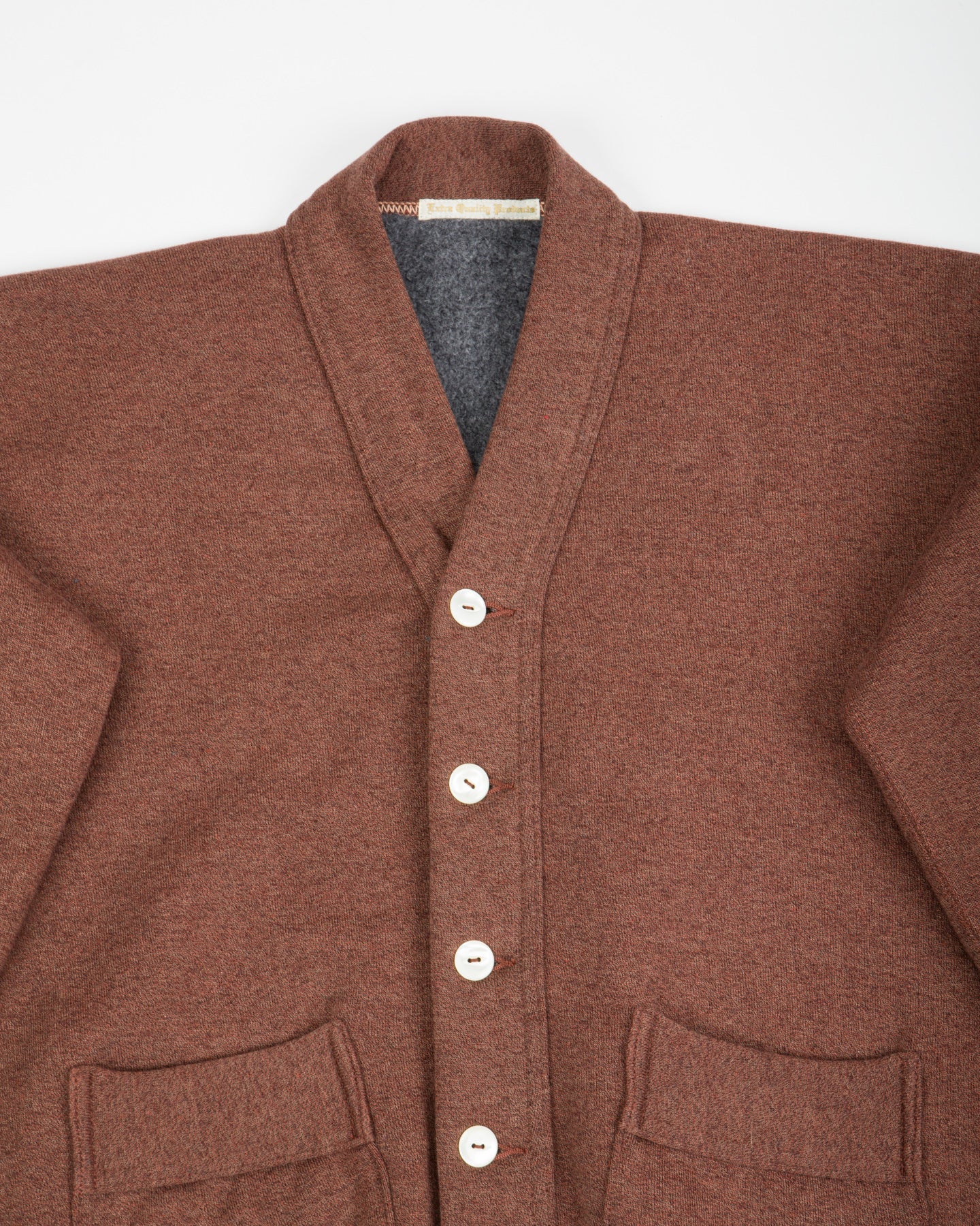 Olde Homesteader Extra Cotton Fleece Cardigan - Brown Heather