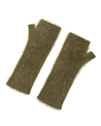 Olde Homesteader & Daughter Fur Cashmere Gloves - Moss - Standard & Strange