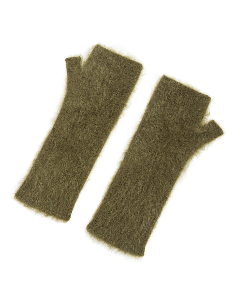 Olde Homesteader & Daughter Fur Cashmere Gloves - Moss - Standard & Strange