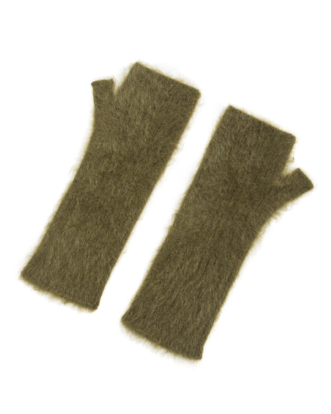 Olde Homesteader & Daughter Fur Cashmere Gloves - Moss – Standard