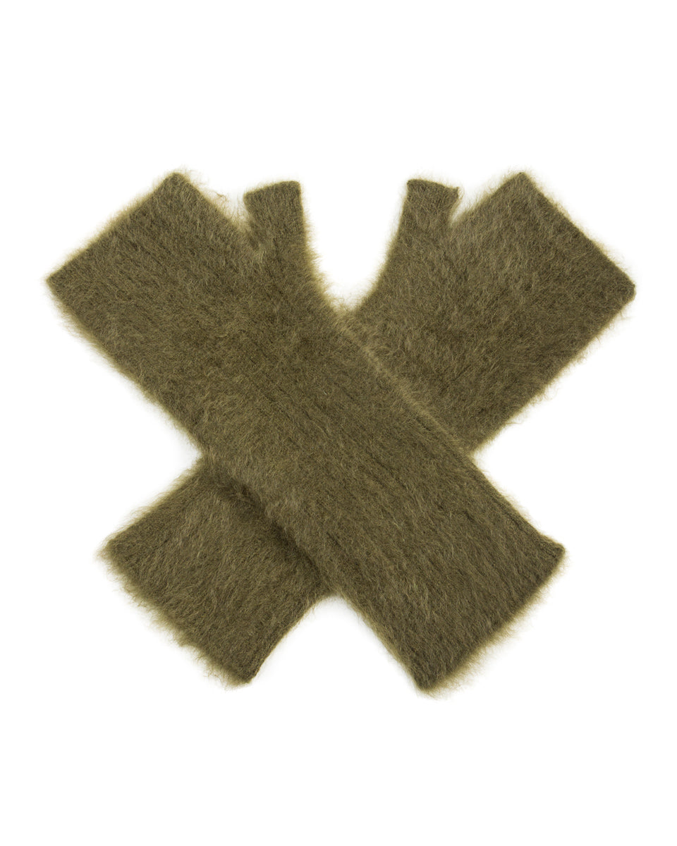 Olde Homesteader & Daughter Fur Cashmere Gloves - Moss - Standard & Strange