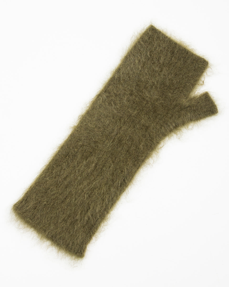 Olde Homesteader & Daughter Fur Cashmere Gloves - Moss - Standard & Strange