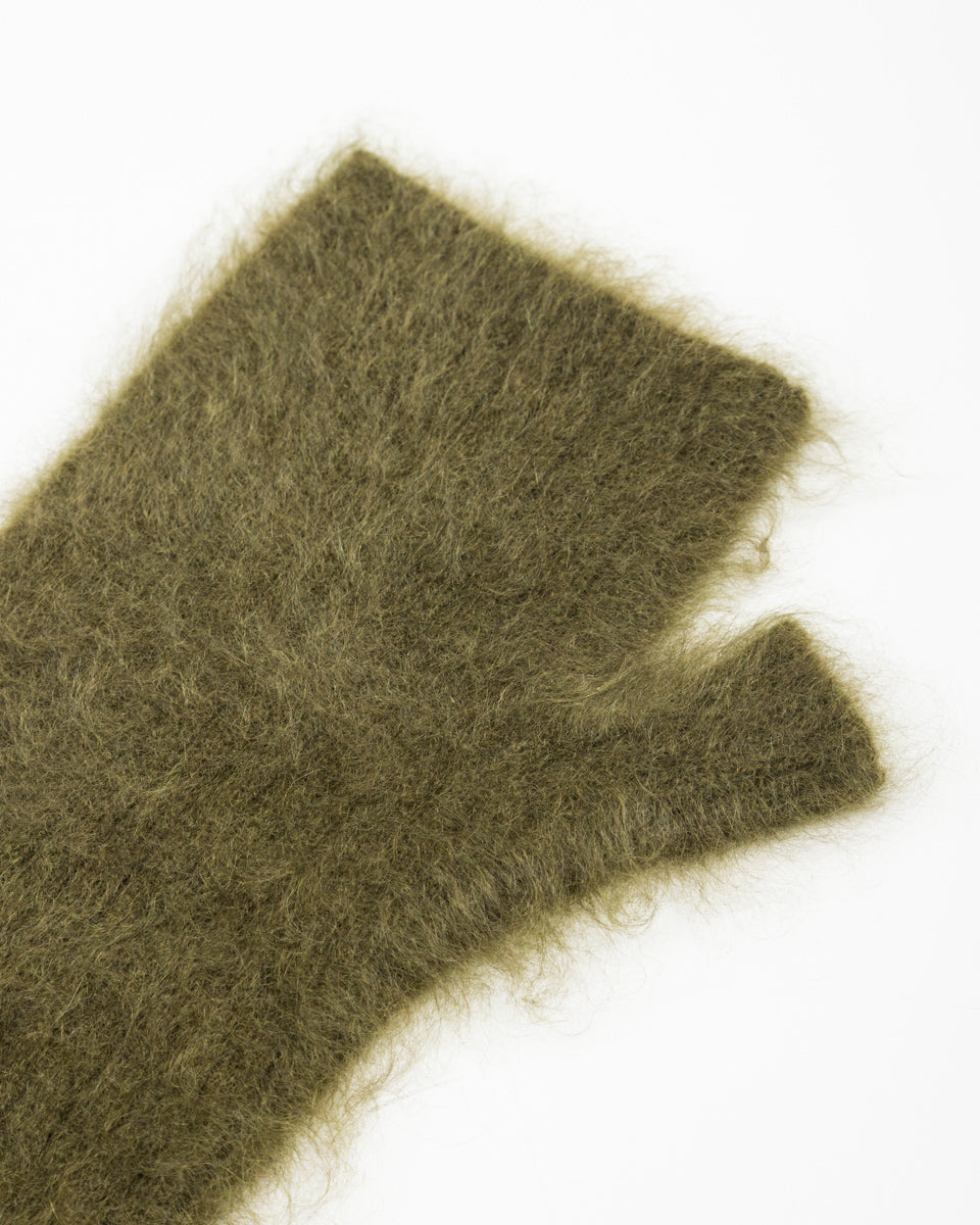 Olde Homesteader & Daughter Fur Cashmere Gloves - Moss - Standard & Strange