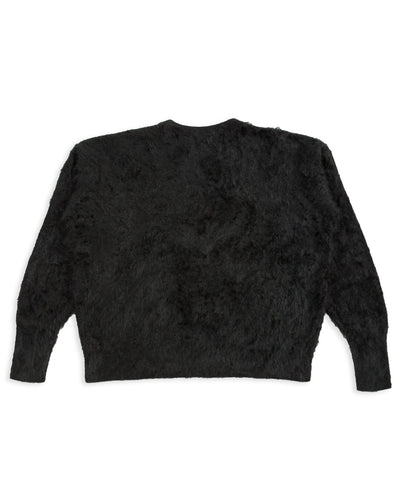 Olde H & Daughter Fur Cashmere V Pullover - Black 10 - Standard & Strange
