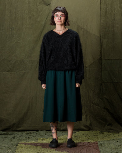 Olde H & Daughter Fur Cashmere V Pullover - Black 10 - Standard & Strange