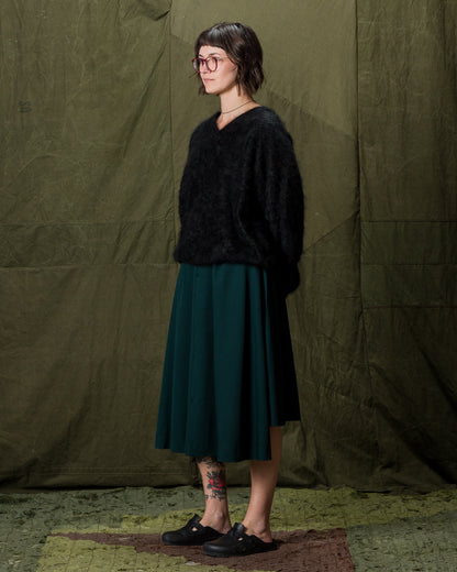 Olde H & Daughter Fur Cashmere V Pullover - Black 10 - Standard & Strange