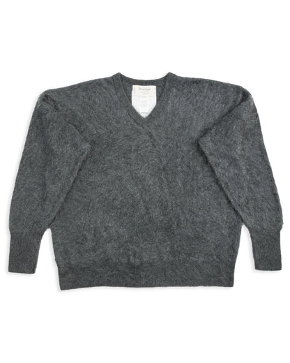 Olde Homesteader & Daughter Fur Cashmere V Pullover - Charcoal - Standard & Strange
