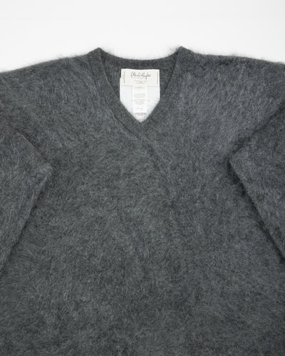 Olde Homesteader & Daughter Fur Cashmere V Pullover - Charcoal - Standard & Strange