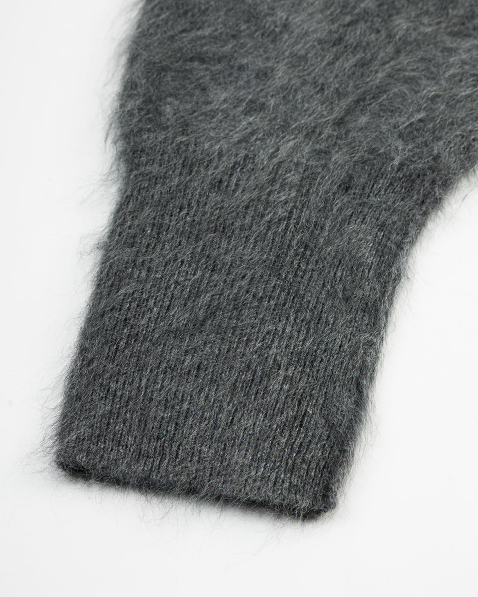 Olde Homesteader & Daughter Fur Cashmere V Pullover - Charcoal