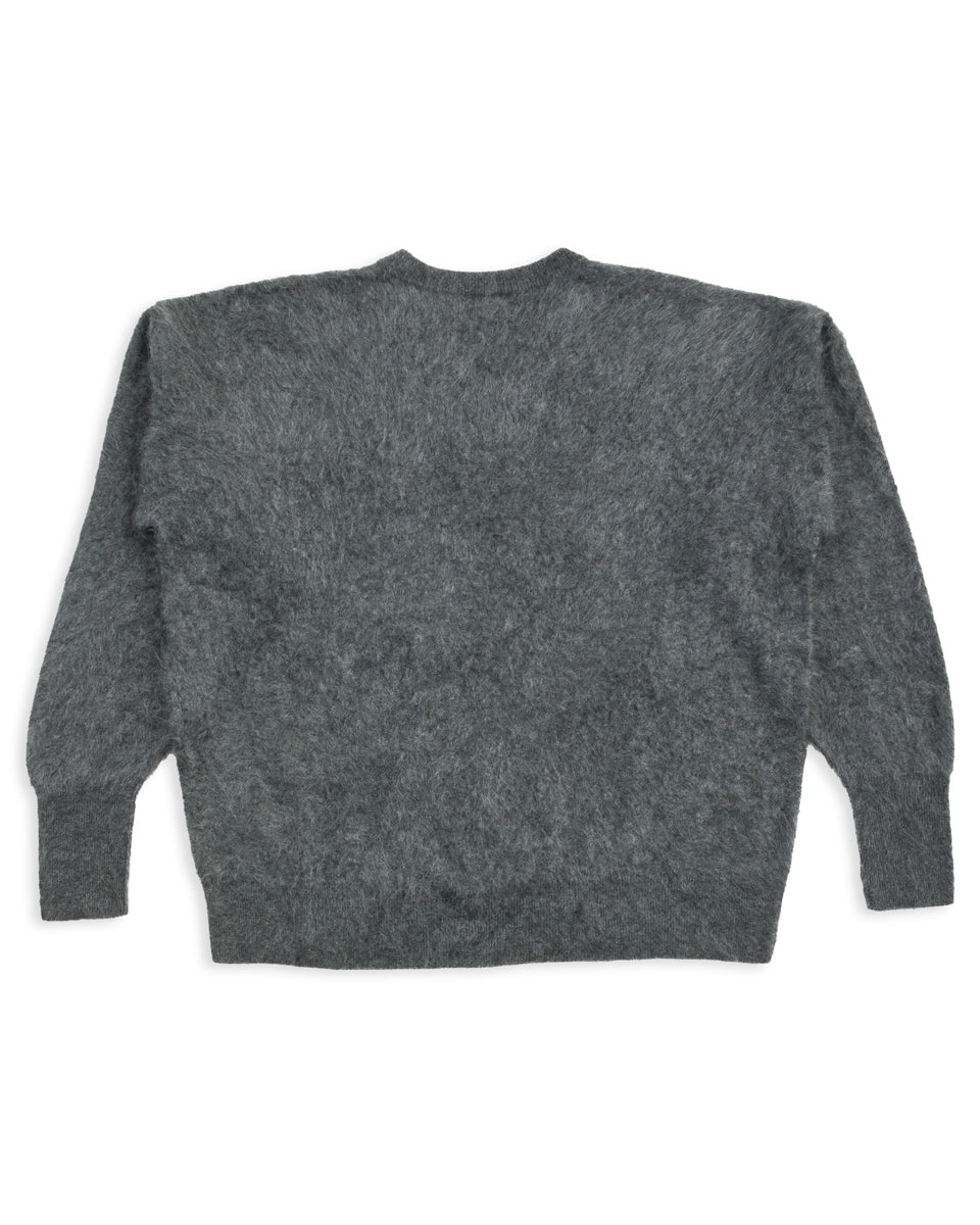 Olde Homesteader & Daughter Fur Cashmere V Pullover - Charcoal - Standard & Strange