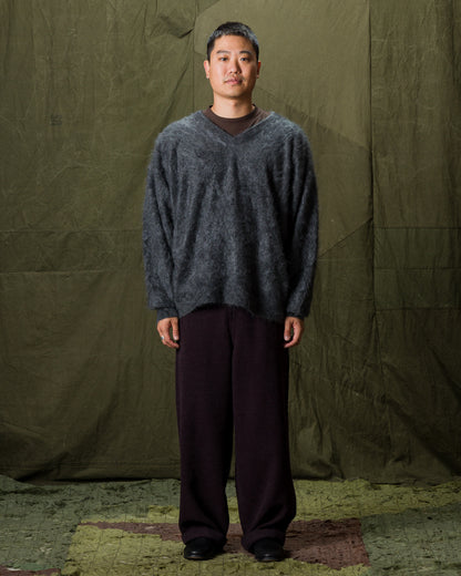 Olde Homesteader & Daughter Fur Cashmere V Pullover - Charcoal - Standard & Strange