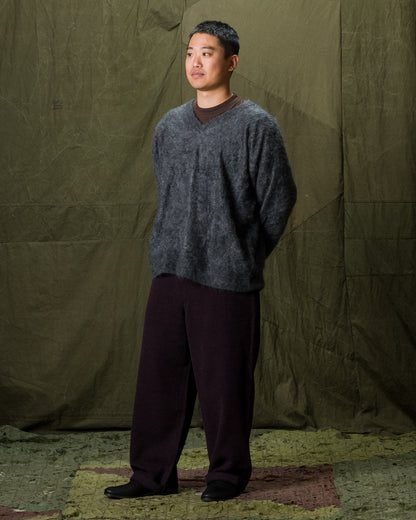 Olde Homesteader & Daughter Fur Cashmere V Pullover - Charcoal - Standard & Strange