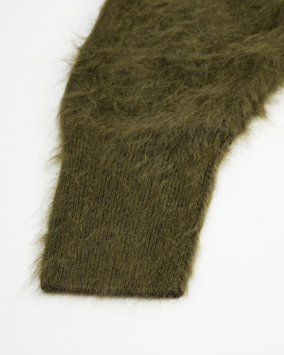 Olde Homesteader & Daughter Fur Cashmere V Pullover - Moss 10 - Standard & Strange