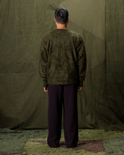 Olde Homesteader & Daughter Fur Cashmere V Pullover - Moss 10 - Standard & Strange