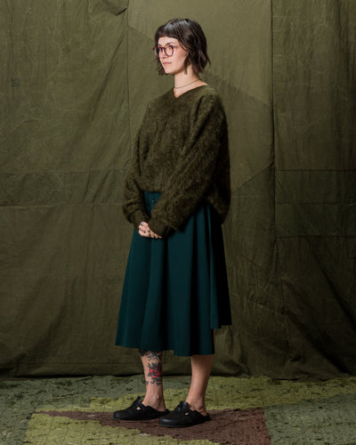 Olde Homesteader & Daughter Fur Cashmere V Pullover - Moss 10 - Standard & Strange