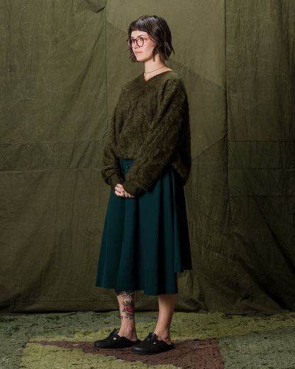 Olde Homesteader & Daughter Fur Cashmere V Pullover - Moss 10 - Standard & Strange