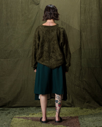 Olde Homesteader & Daughter Fur Cashmere V Pullover - Moss 10 - Standard & Strange