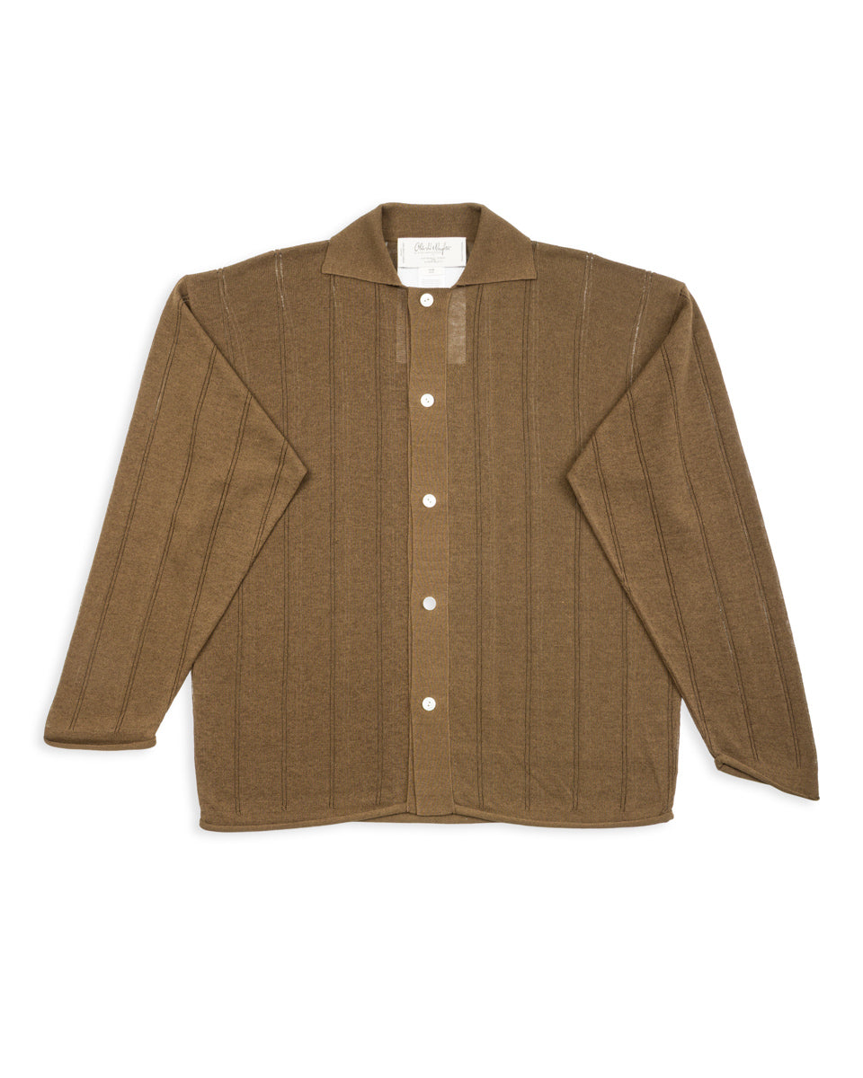 Olde H & Daughter Jyarijyari Silk Collared Shirt - Algae - Standard & Strange