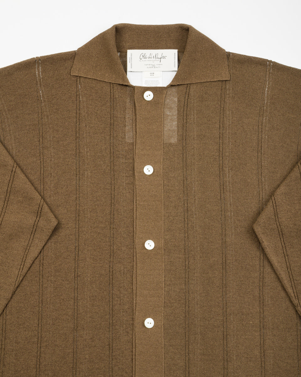 Olde H & Daughter Jyarijyari Silk Collared Shirt - Algae - Standard & Strange