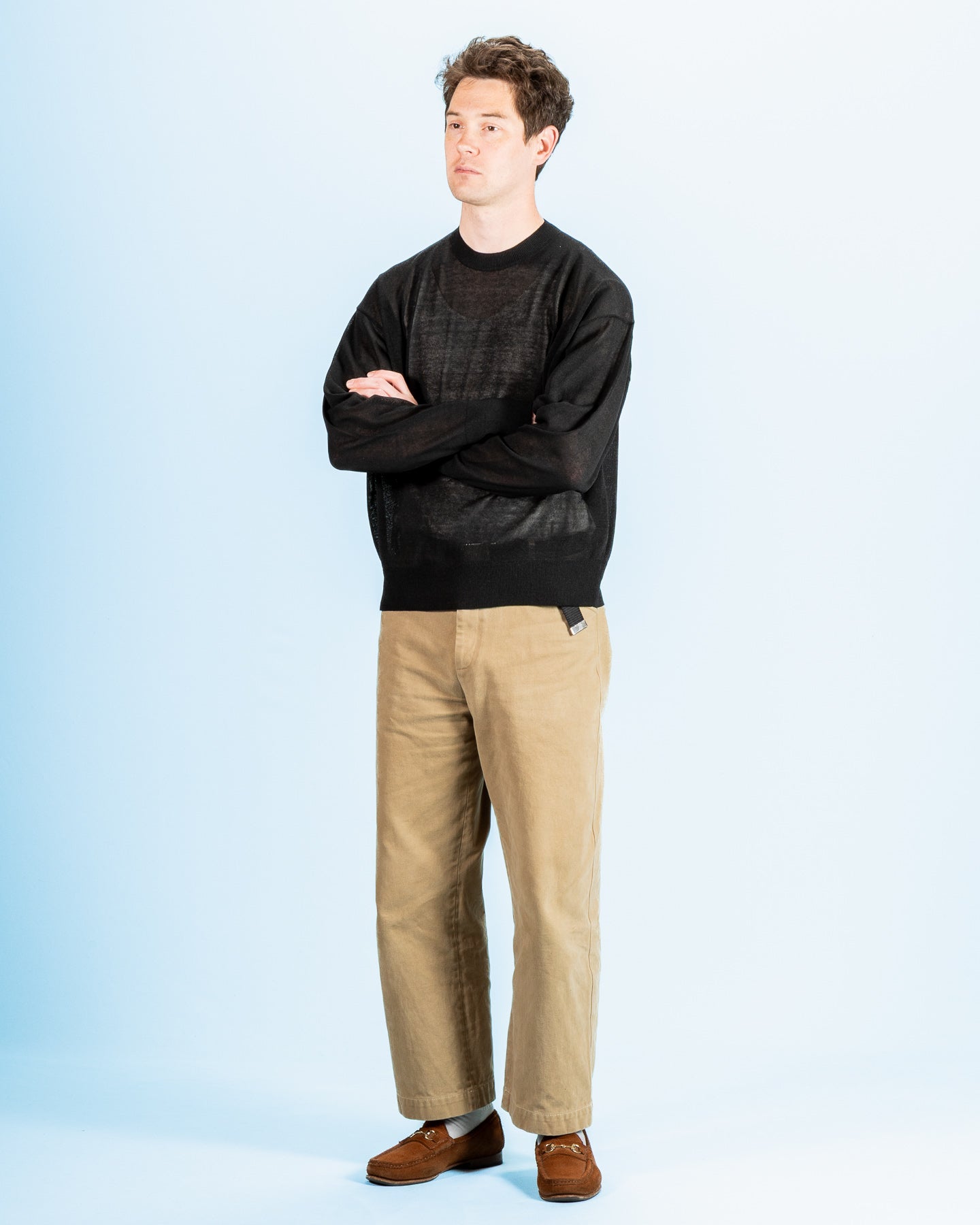 Olde H & Daughter Jyarijyari Silk Crew Pullover - Black - Standard & Strange