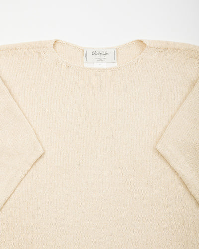 Olde H & Daughter Silk Cotton Boatneck Pullover - Ecru 08 - Standard & Strange