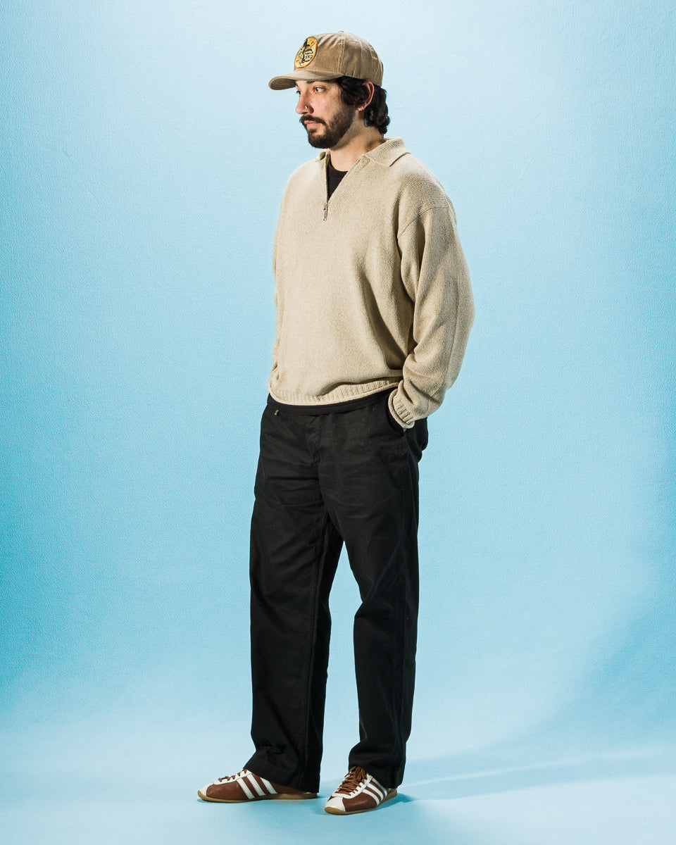 Olde Homesteader & Daughter Silk Cotton Half Zip Pullover - Stone 08 - Standard & Strange