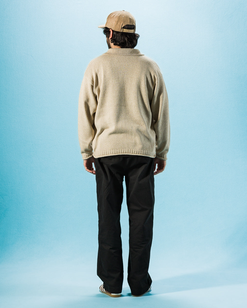 Olde Homesteader & Daughter Silk Cotton Half Zip Pullover - Stone 08 - Standard & Strange