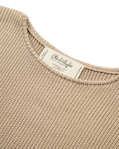 Olde Homesteader & Daughter Silk Hand Knitting Heavyweight Rib Pullover - Beige 8 - Standard & Strange