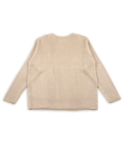 Olde Homesteader & Daughter Silk Hand Knitting Heavyweight Rib Pullover - Beige 8 - Standard & Strange